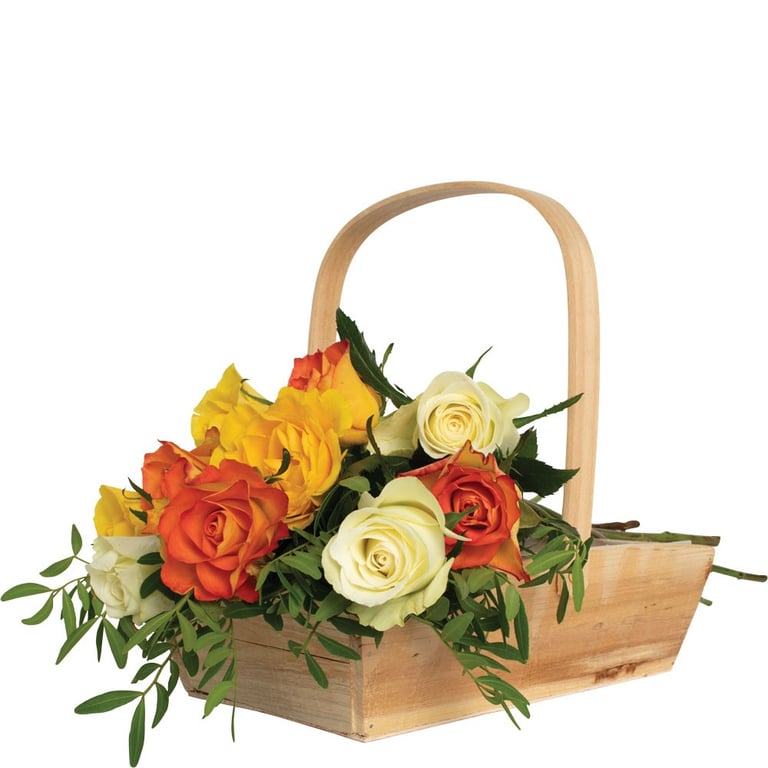 Wooden Tivoli Trug Basket - Handcrafted Garden Storage for Home Decor