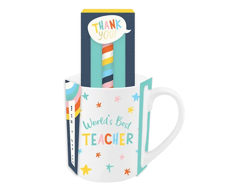 Teacher Ceramic Mug & Pen Set - Educational Gifts for Office Supplies