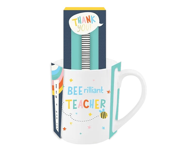 Teacher Ceramic Mug & Pen Set - Educational Gifts for Office Supplies