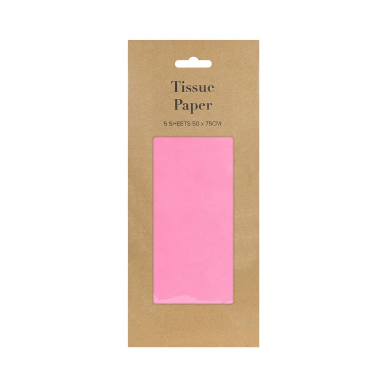 Pink Tissue Paper Pack - 5 Sheets of Hygienic Bathroom and Home Sanitary Tissues