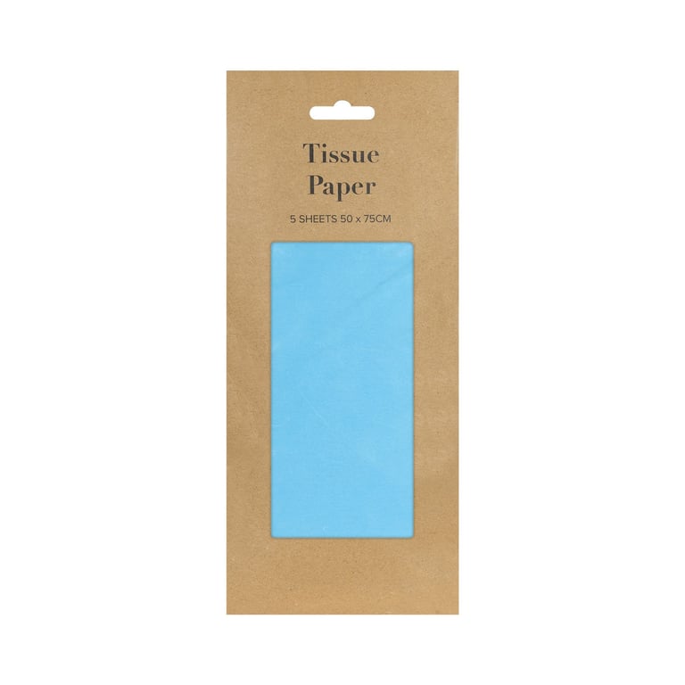 Light Blue Tissue Paper Pack - 5 Sheets, Perfect Home Decor and Gift Wrap Solution