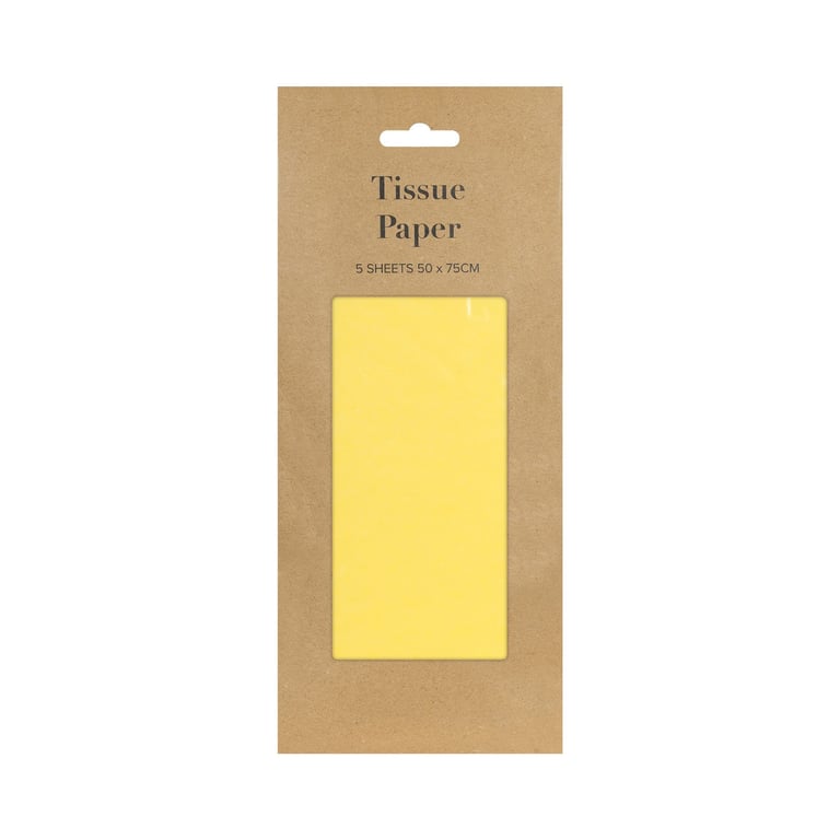 Yellow Tissue Paper - 5 Sheet Pack for Home and Bathroom Use