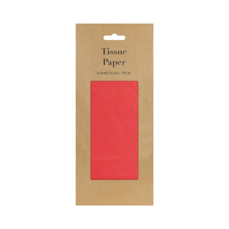 Red Tissue Paper Pack - 5 Hygienic Sheets for Home & Kitchen Usage