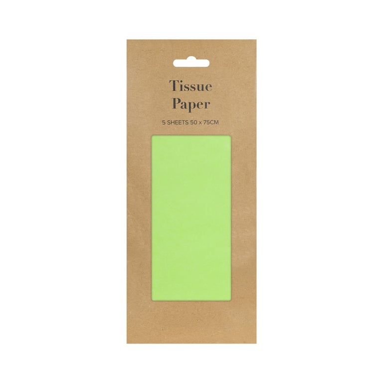 Lime Green Decorative Tissue Paper Pack - 5 Sheets for Party and Home Decoration