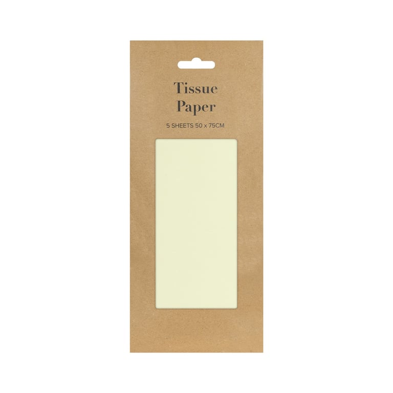 Cream Tissue Paper - Hygienic 5 Sheets Retail Pack for Home and Bathroom Use