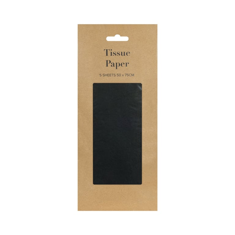Black Tissue Paper - 5 Sheets Retail Pack for Home Essentials and Kitchen Tissues