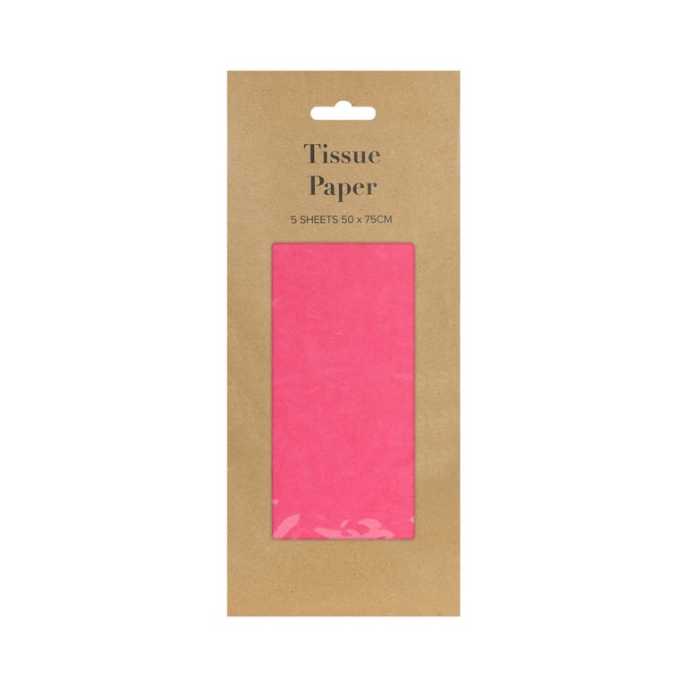 Hot Pink Tissue Paper - 5 Sheets Decorative Home & Party Use