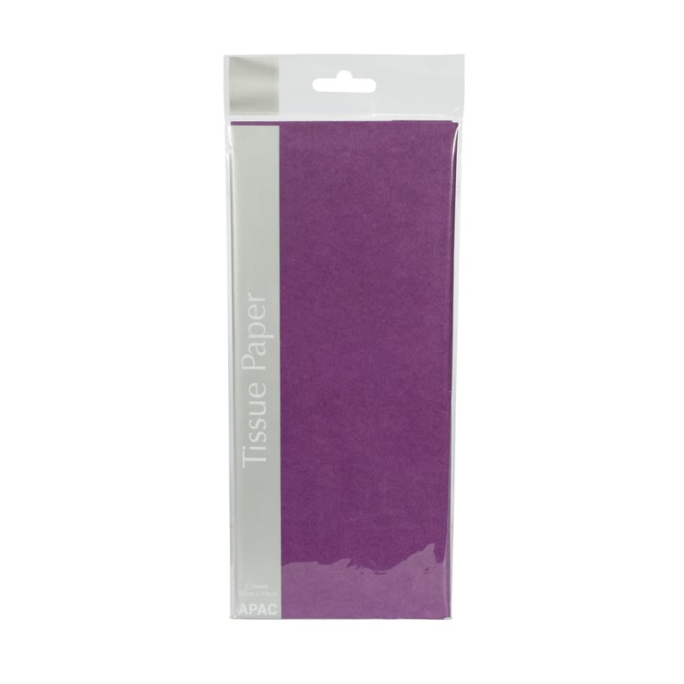 Violet Tissue Paper - 5 Sheets Decorative Wrapping and Gift Packaging Pack