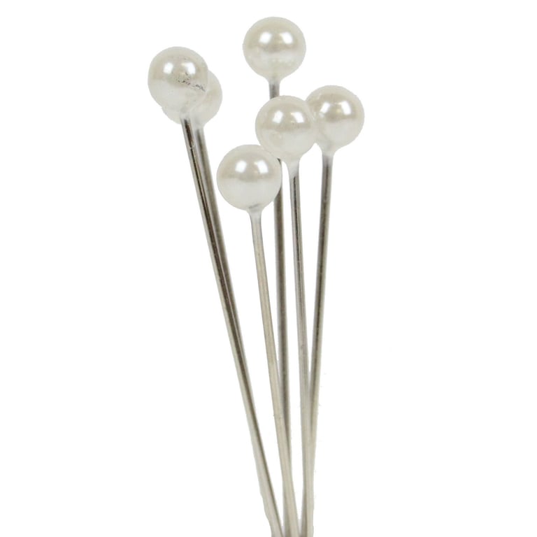 White Pearl Headed Pins - Sewing Essentials for Home Decor & Fashion