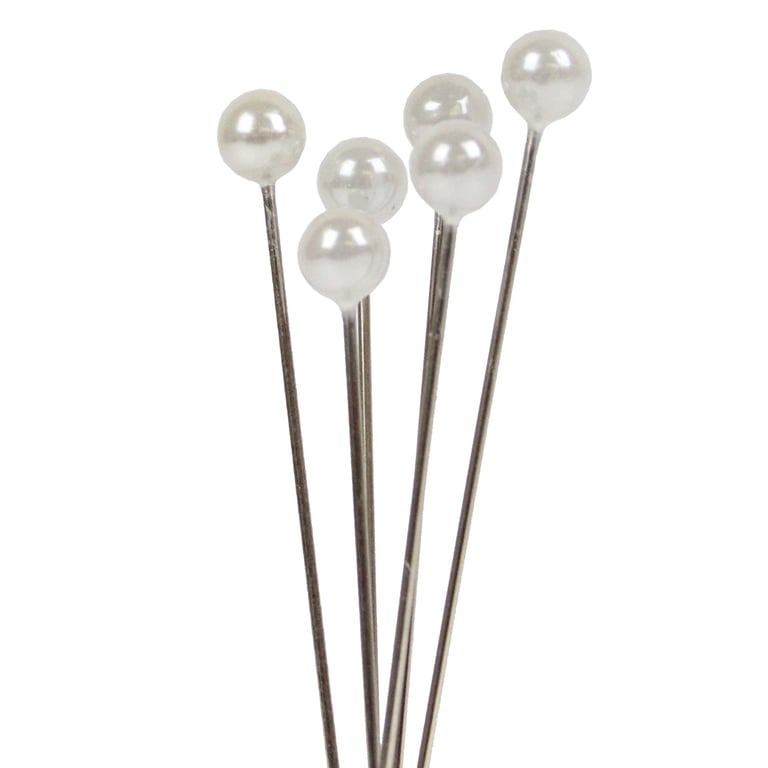 White Pearl Headed Pins - Elegant Home Decor and Fashion Embroidery Essentials