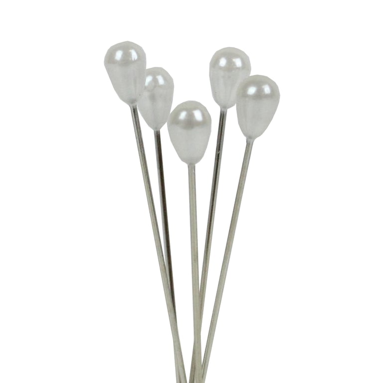 White Pearl Pear Shaped Hair Pins - Elegant Fashion Jewelry Accessories