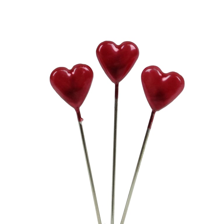 Red Heart Decorative Pins - Love Themed Home & Garden Accents
