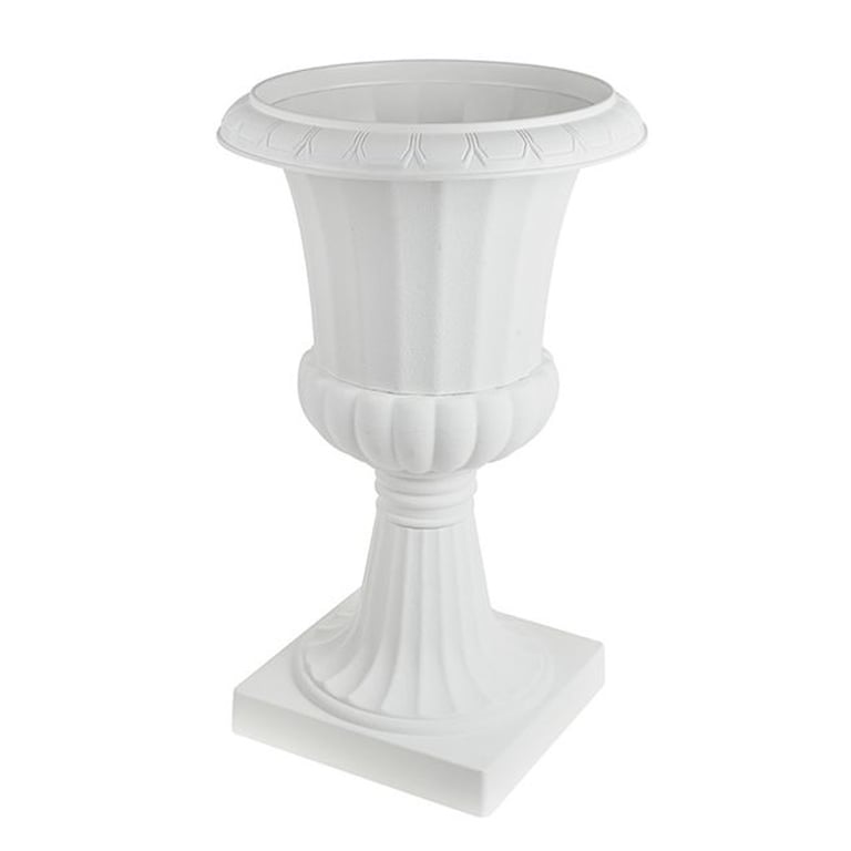 White Roman Plastic Urn 58cm - Elegant Home and Garden Decoration
