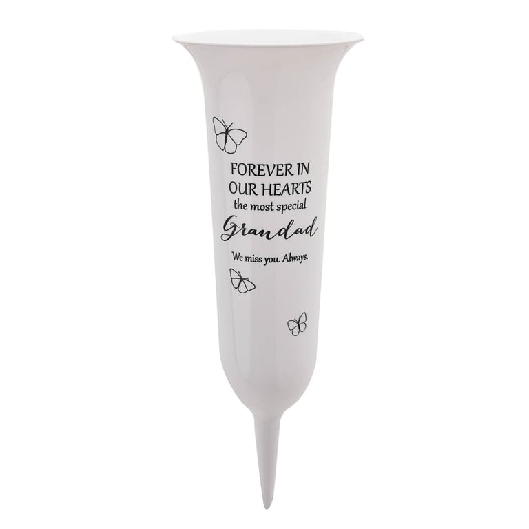 Grandad Grave Vase - Elegant Home Decor Memorial Ornament for Mourning