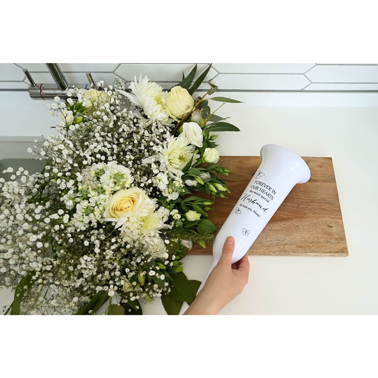 Grave Vase for Husband - Memorial Keepsake for Home Decor