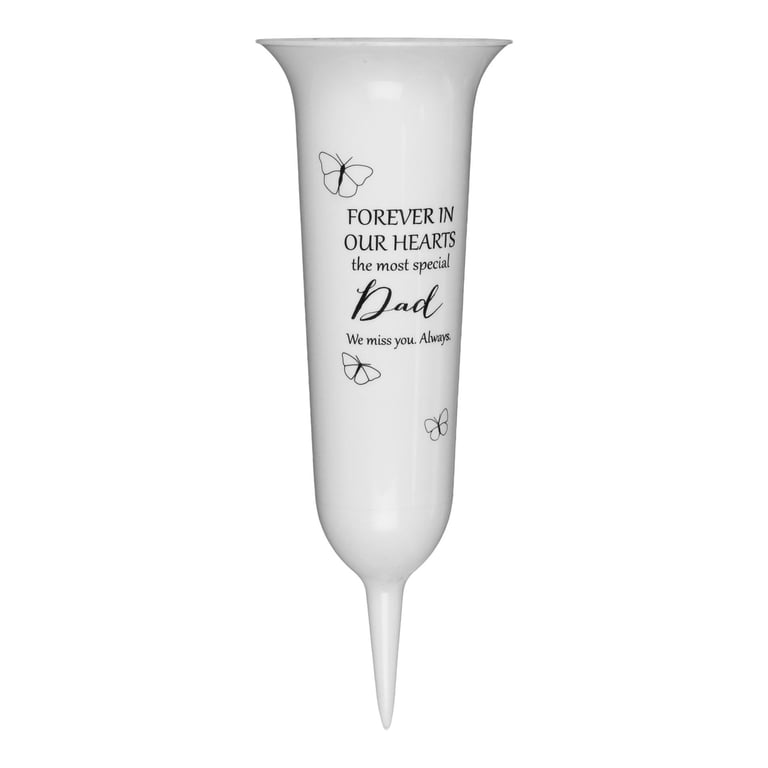 Personalized Grave Vase - In Memory of Dad, Customizable Outdoor Memorial Garden Decoration