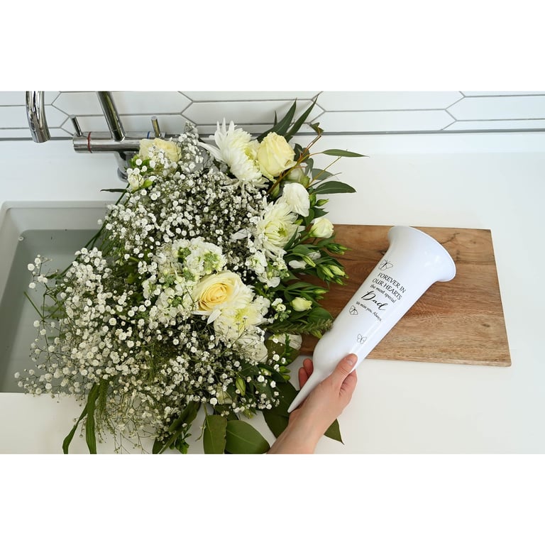 Personalized Grave Vase - In Memory of Dad, Customizable Outdoor Memorial Garden Decoration