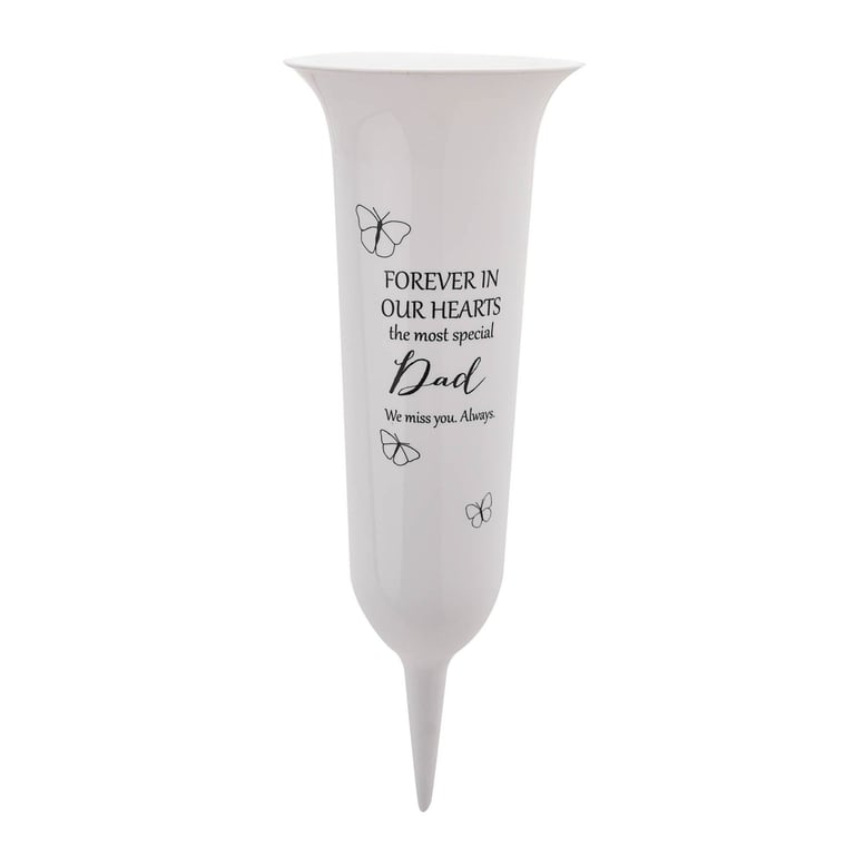 Personalized Grave Vase - In Memory of Dad, Customizable Outdoor Memorial Garden Decoration