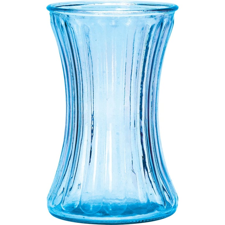 Pale Blue Hourglass Pencil Pleat Vase - Elegant Home Decor & Garden Decoration