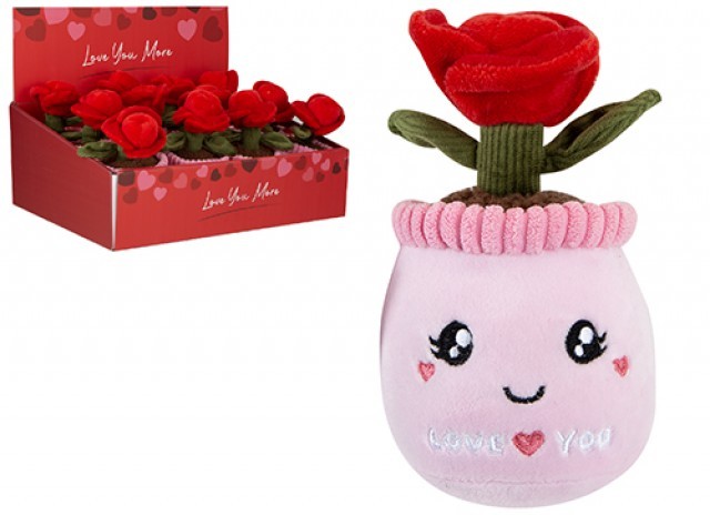 Softlings Pot Love Rose 18cm Potted Garden Rose Plant Houseplant Decor