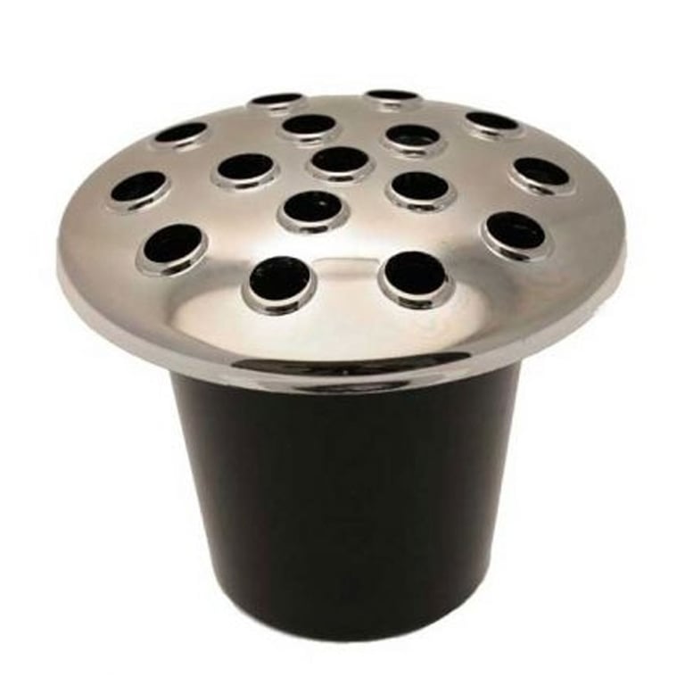 Black Grave Vase Liner 10cm - Silver Lid - Durable Protection for Burial Urns and Vases