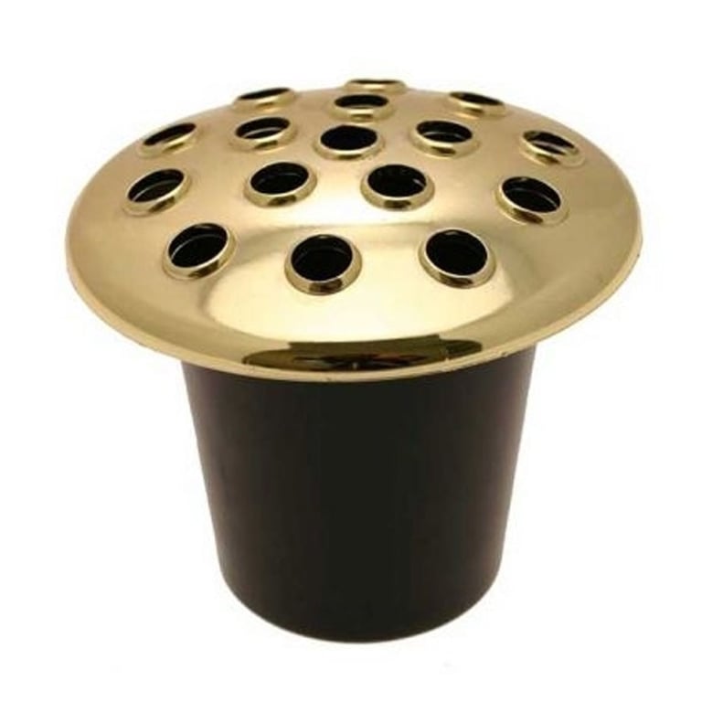 Black Grave Vase Liner 10cm Gold Lid - Protective Burial Container Inner Cloth Cover