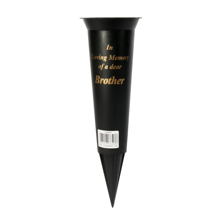Black Brother Grave Vase 23cm - Elegant Home Funeral Urn and Memorial Container for Burials and Cemeteries