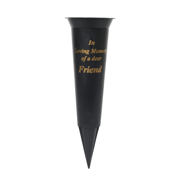 23cm Black Grave Vase - Perfect Home Decor for Cemetery Decoration or Memorial Remembrance