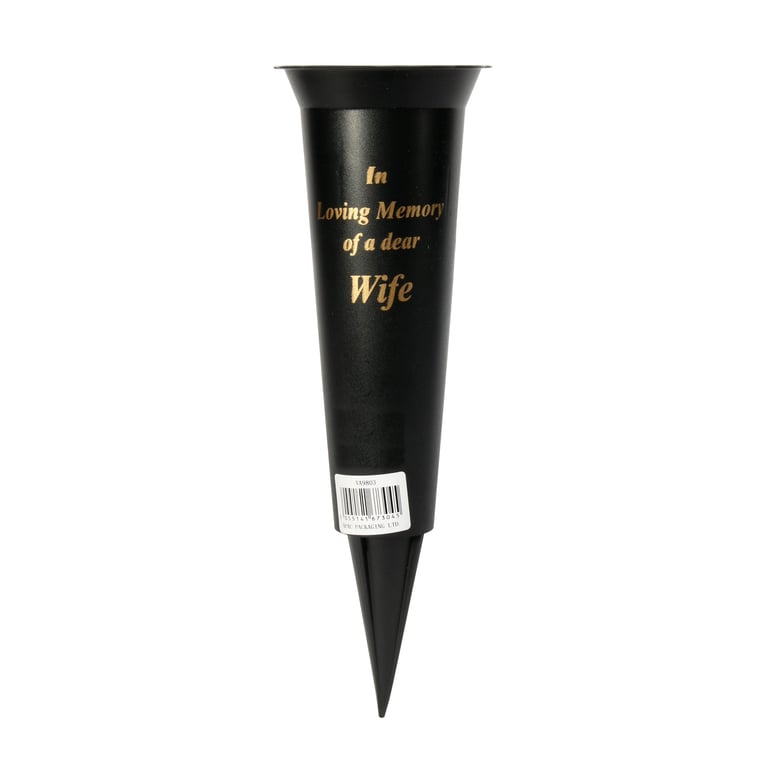 Black 23cm Grave Vase for Home Decor and Cemetery Decoration