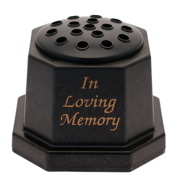 Black In Loving Memory Vase 15cm - Elegant Home Decor Memorial Keepsake