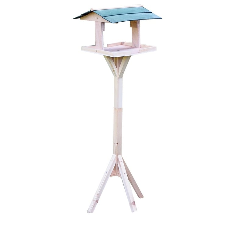 Nature s Market Traditional Wooden Bird Table - Natural Bird Feeding Station for Home Garden