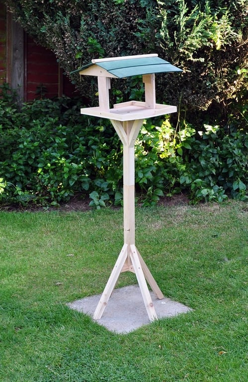 Nature s Market Traditional Wooden Bird Table - Natural Bird Feeding Station for Home Garden