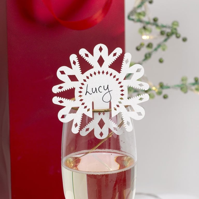 Pearlescent Winter Wonderland Laser Cut Place Card - Elegant Event Invitation Cards for Wedding and Party Decorations