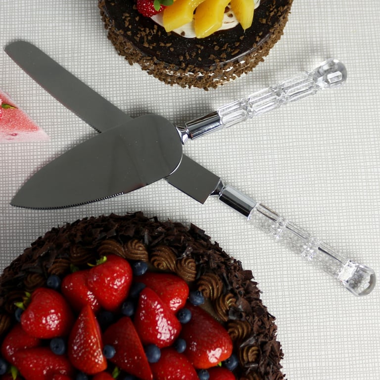 Crystal Effect Cake Knife Set - Premium Kitchen Utensil Set for Gourmet Baking and Home Cooking