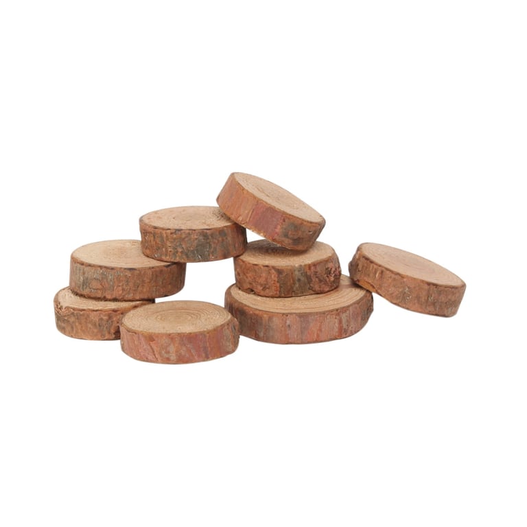 Round Wood Slices Small - Natural Wooden Decor for Home & Kitchen