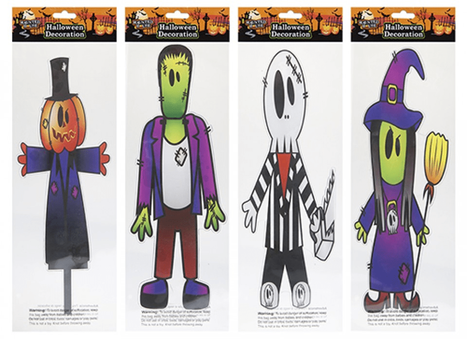 Halloween Gel Character Window Stickers - Assorted Decorative Designs for Kids and Home Decoration