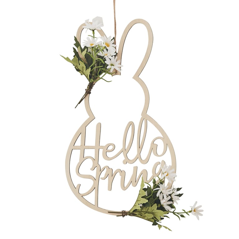 36cm Bunny Shaped Wreath - Easter and Spring Home Decor Garden Decoration