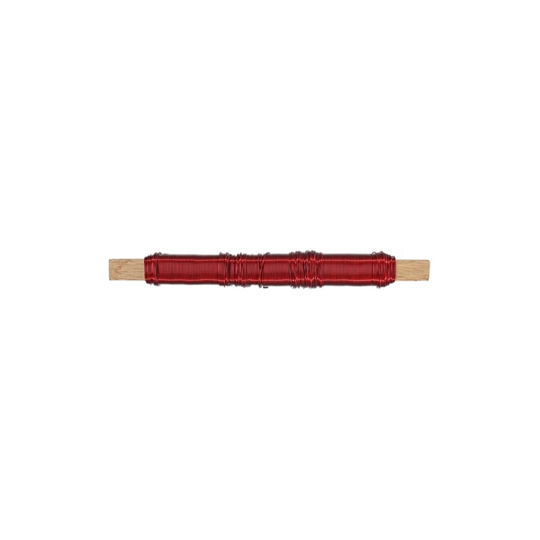 Red Metallic Wire on a Wooden Stick (50g) - Perfect for Jewelry Making and Home Decor Crafts