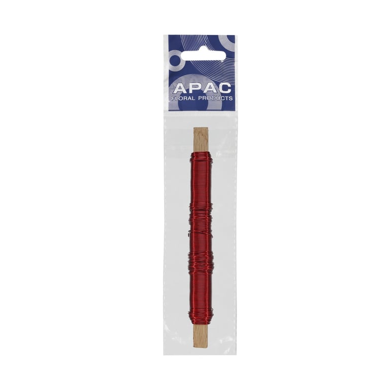 Red Metallic Wire on a Wooden Stick (50g) - Perfect for Jewelry Making and Home Decor Crafts