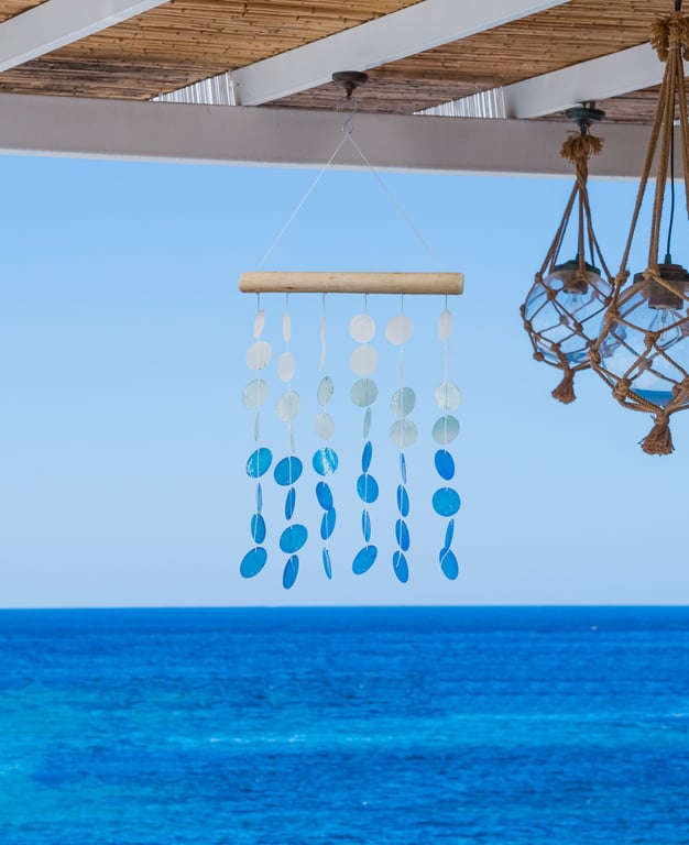 Capiz Shell Wind Chime - 96cm Natural Outdoor Home Decor Garden Decoration
