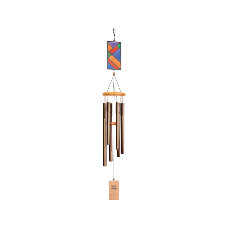 Bronze Wind Chime with Stained Glass - Elegant Outdoor Home Decor