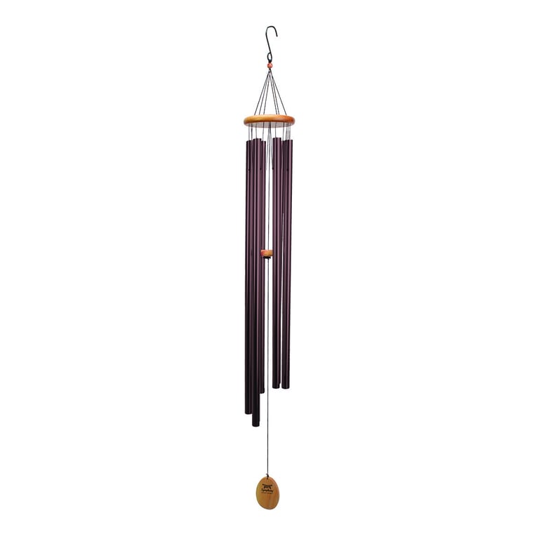 Wood Wind Chime with Aluminium Accents and Bronze Finish - 145cm Outdoor Home Decor
