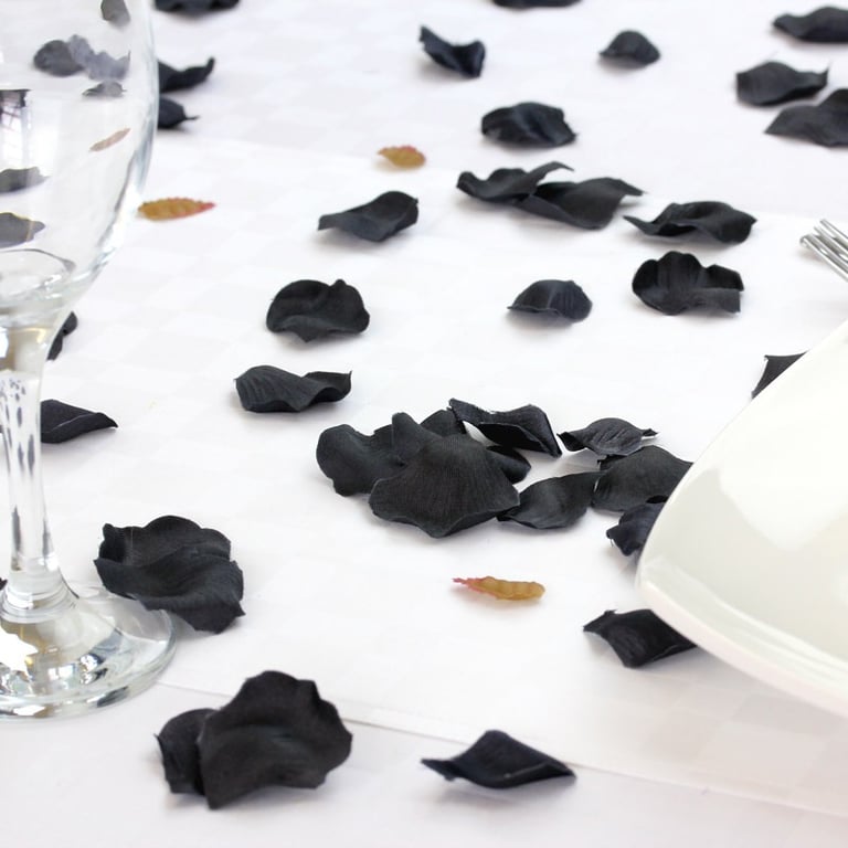 Black Rose Petal Confetti - Elegant Floral Wedding and Party Decorations