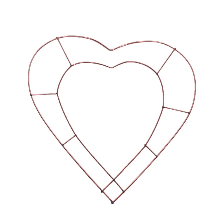 Open Heart Wire Frame 12 Inch Wall Hanging Decoration
