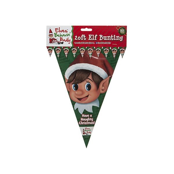 20ft Pe Elf Design Triangular Bunting - Home Decor Party Flags for Festive Occasions