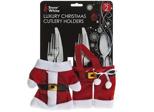 Luxury Christmas Cutlery Holders Set - Fine Dining Table Decor Accents