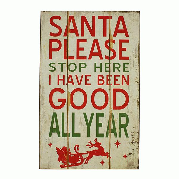 Juliana Christmas Santa Stop Here Wall Plaque - Festive Home Decor Holiday Sign