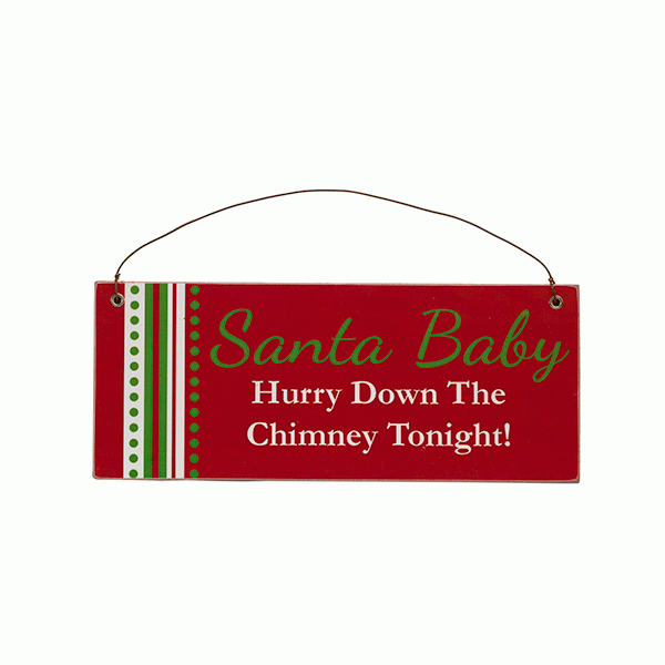 Large Christmas Wall Plaque - Santa Baby: Festive Holiday Home Decoration