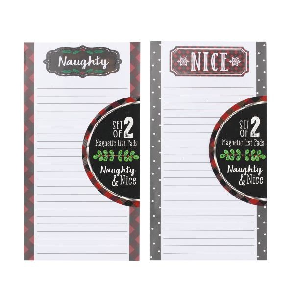 Tri-Coastal Design Christmas Elf Naughty And Nice Note Pads, Set of 2, Holiday Stationery