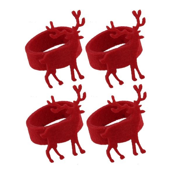 Juliana Red Felt Napkin Holders - Handmade Decorative Tableware Accessories